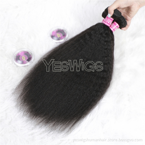 95-100 Gram Per Bundle Unprocessed Brazilian Young Girl Donor Human Hair Weaving Extension Bundles Yaki Kinky Straight Wave